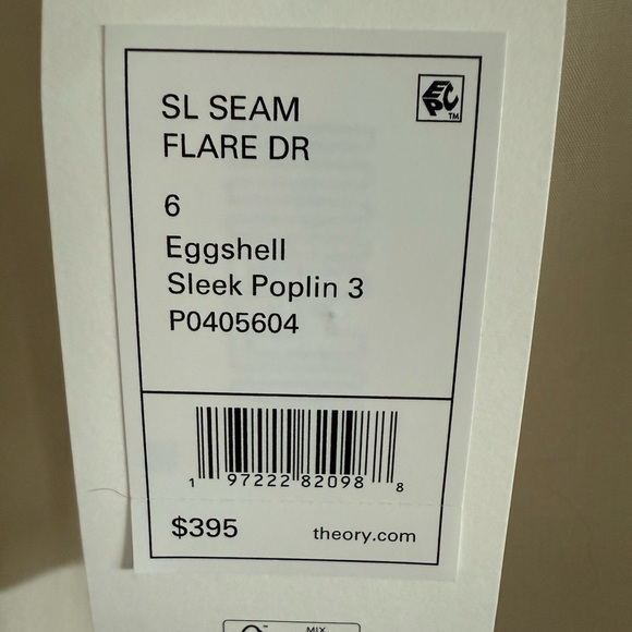 NWOT- Navy Theory Fit and Flare Dress in Sleek Poplin - Size 6 - Picture 10 of 10